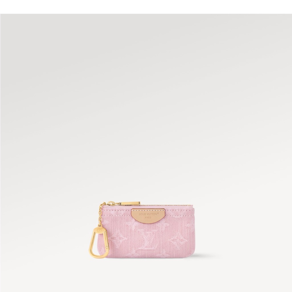 Louis Vuitton Pink Denim Monogram Key Pouch